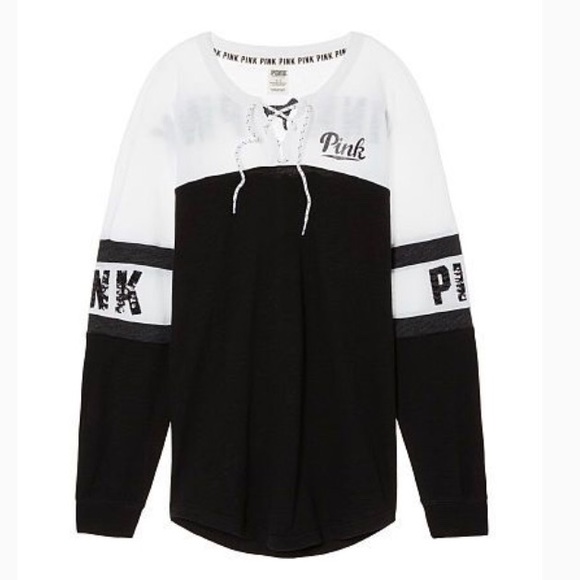 VS PINK Sequin Varsity Crew - Picture 1 of 7